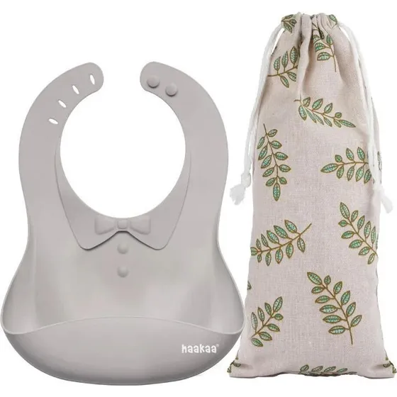 Haakaa Silikone Hagesmæk Suva Grey – Vandtæt