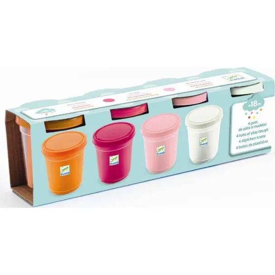 Djeco Modellervoks 4 x 140 g – Lyse pastelfarver