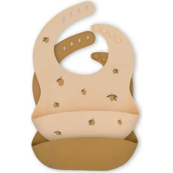 Konges Sløjd Silikone Hagesmæk 2-pak – Lemon/Almond