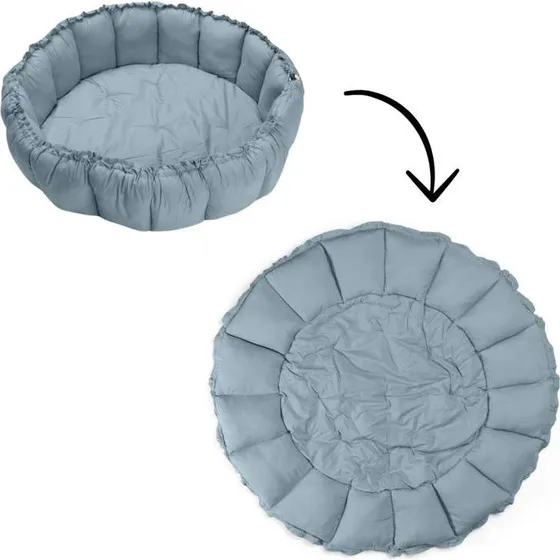 Play & Go Bloom 3-i-1 Babynest/Legetæppe Organic - Dusty Blue
