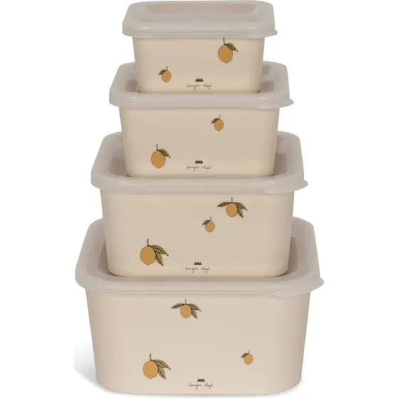 Konges Sljd Food Container Set  Lemon, 4 stk (2001200 ml)