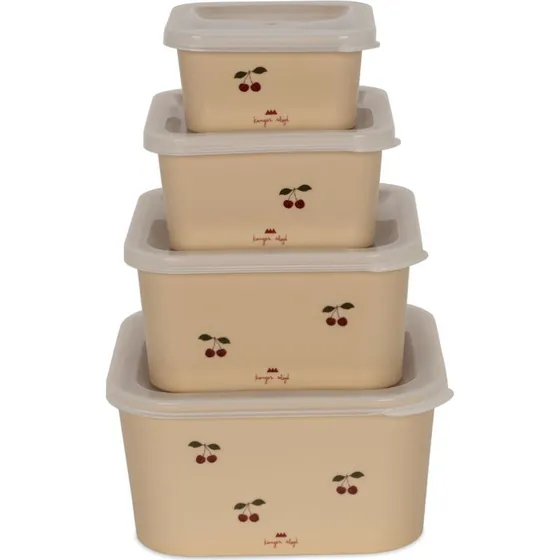 Konges Sløjd Food Container Set Cherry, 4 stk (200–1200 ml)