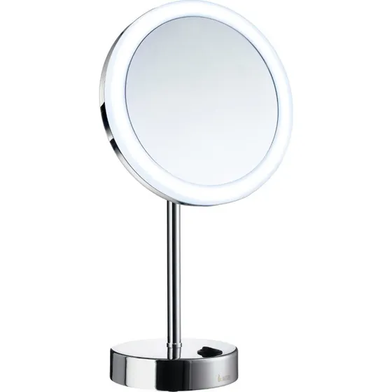 Smedbo Outline makeup spejl med lys, Ø20 cm, krom