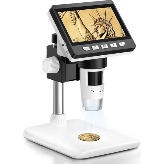 NÖRDIC LCD Digitalt Mikroskop 50X–500X med 4,3" 1080P skærm