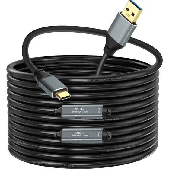 NÖRDIC Aktiv USB 3.0 A til C Kabel - 15m - 5Gbps