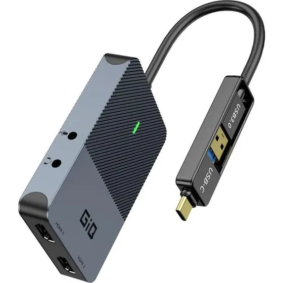 NÖRDIC DisplayLink 1 til 4 Dockingstation - 2x HDMI 2K@60Hz