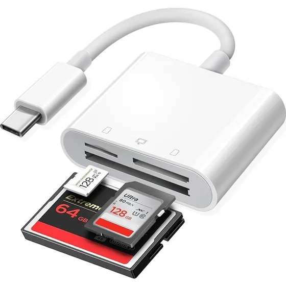 NÖRDIC USB-C Kortlæser 3-slot CF, SD, MicroSD UHS-I