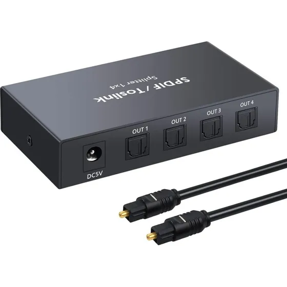 NÖRDIC Optisk S/PDIF Toslink 1 til 4 Splitter 192kHz