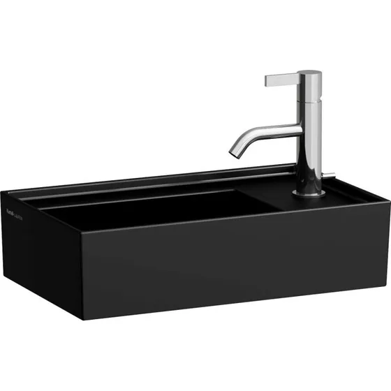 Kartell Laufen håndvask 46x28 cm, højrevendt, mat sort