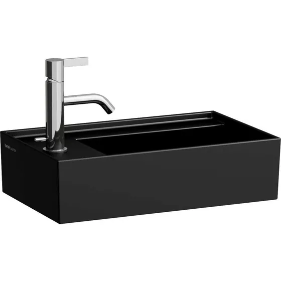 Kartell Laufen håndvask 46x28 cm mat sort, venstre