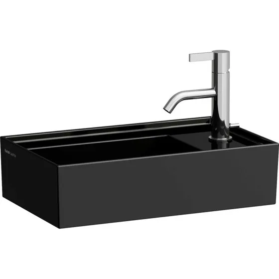 Kartell Laufen håndvask, 46x28 cm, sort, højrevendt
