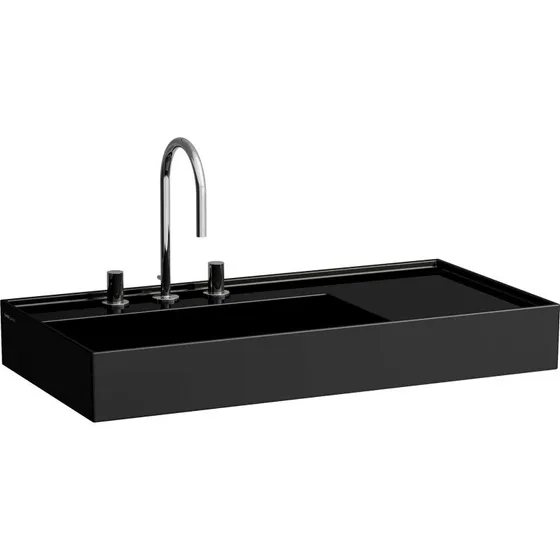 Kartell Laufen håndvask, 90x46 cm, sort, venstre