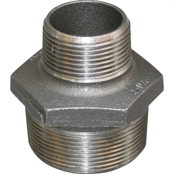 Georg Fischer Sort brystnippel 3/8" x 1/4"