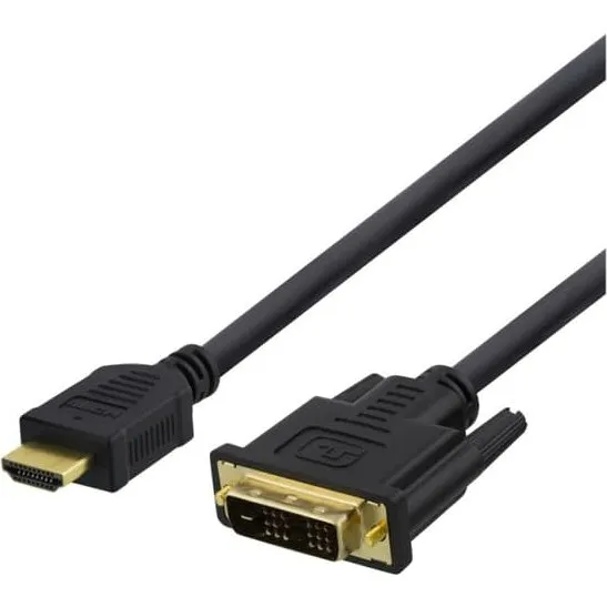 DELTACO HDMI til DVI kabel, 1m, Full HD, sort