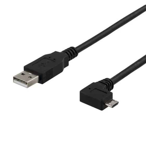 DELTACO USB-302D USB-A til Micro USB Kabel, 2m, Sort