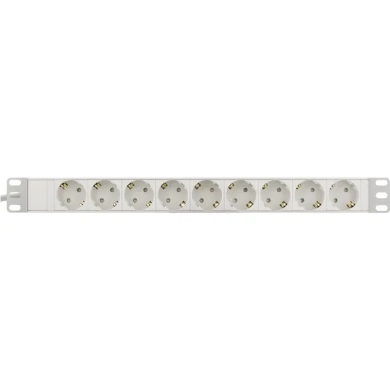 DELTACO Strømskinne 9xCEE 7/4 + 1xCEE 7/7, 3m, Hvid
