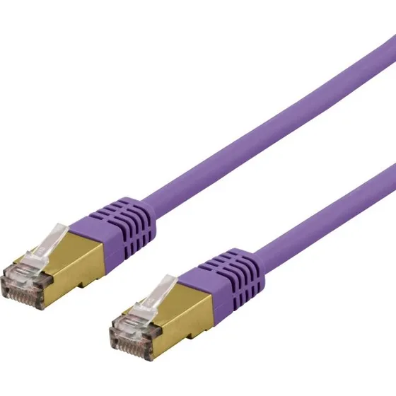 DELTACO S/FTP Cat6a Patchkabel, 3m, LSZH, Lilla