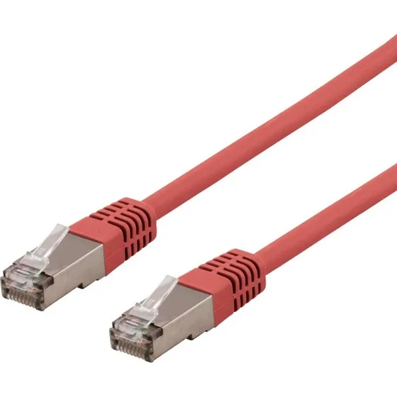 Deltaco LAN Cat 6 S/FTP Patchkabel, Rød, 0,3m