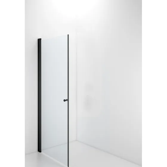 Contura Shower Space brusedør 57 cm, klart glas, sort profil