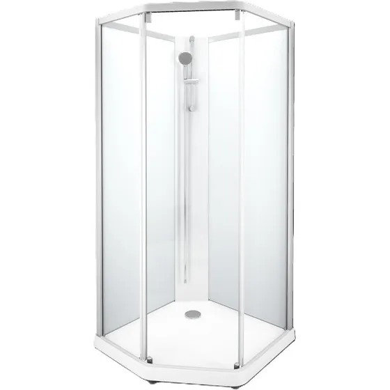 Showerama Classic brusekabine 100x100 cm - klart/frostet glas