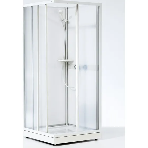 Contura Next NKH brusekabine 80x80 cm - Hvid profil, mønstret glas