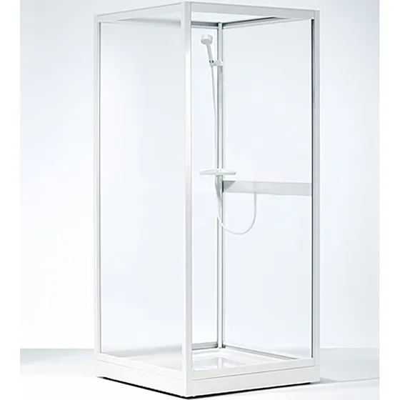Contura Next NK brusekabine 90x70 cm, hvid profil, mønstret glas