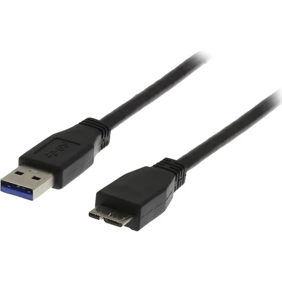 DELTACO USB 3.0 kabel, Type A til Micro B, 2m, sort