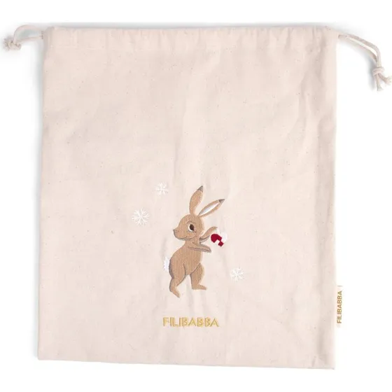 Filibabba Gavepose af stof m. broderi - Wonderful Winter Hare