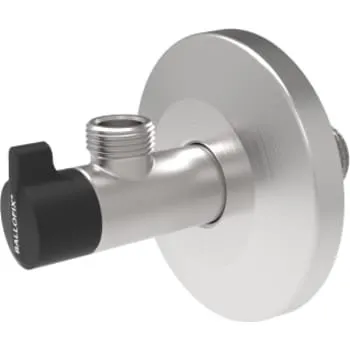 Broen Ballofix vinkelventil rustfri 3/8" x 1/2" med roset