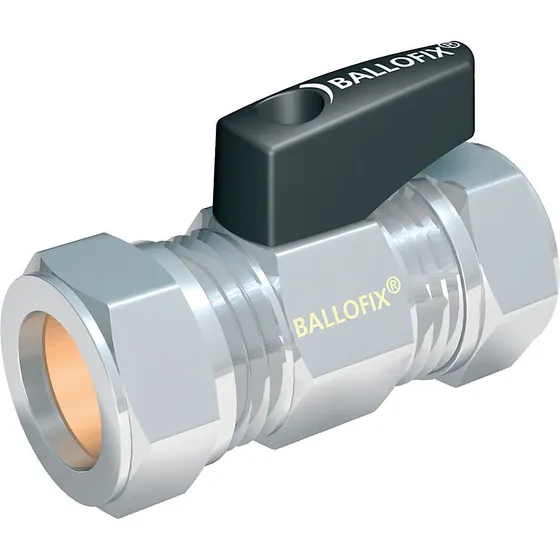 Broen Ballofix Kuglehane 10x15 mm med håndtag til kobber og PEX