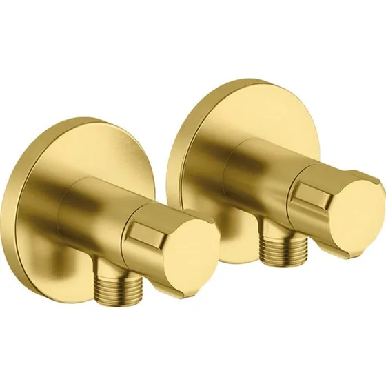 Damixa stopventil 1/2 x 3/8" nippel, 2 stk., børstet messing