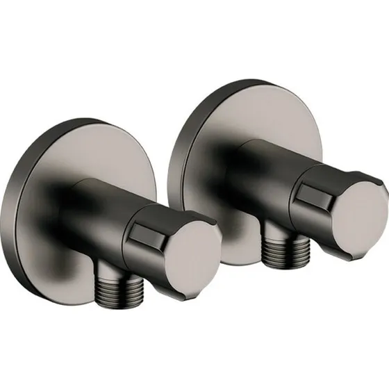 Damixa stopventil 1/2 x 3/8" nippel, 2 stk., sort krom
