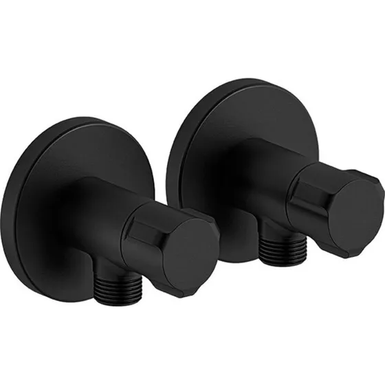 Damixa stopventil 1/2 x 3/8" nippel, 2 stk., mat sort