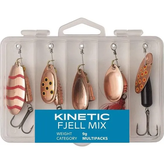 Kinetic Fjell Mix 5pcs - Spinner-sæt til ørredfiskeri