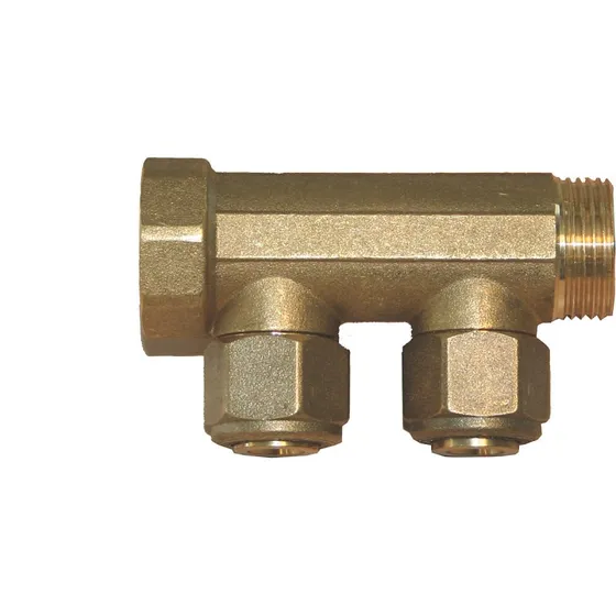 Pettinaroli 3/4'' fordelerrør med 2x1/2'' studse, 15 mm