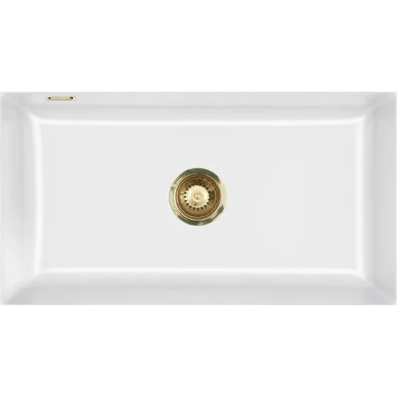 Lavabo Mera 80U køkkenvask i hvid keramik, 77,6x44,1 cm