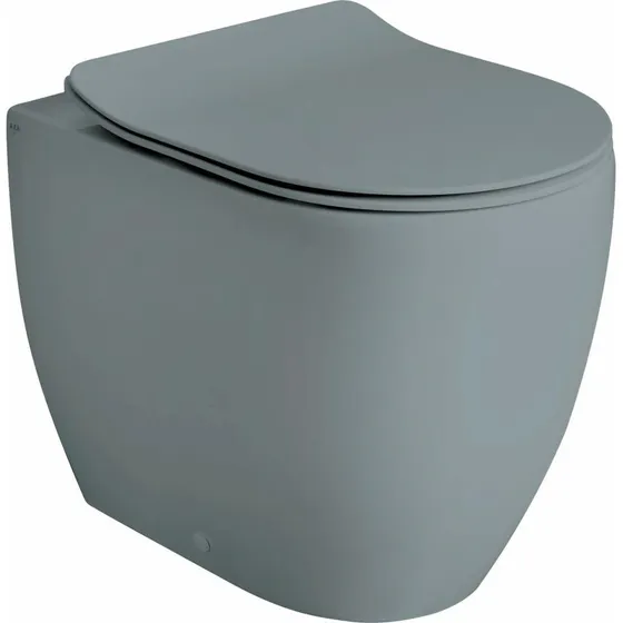 Glomp Back-to-wall toilet, uden skyllekant, mat grå
