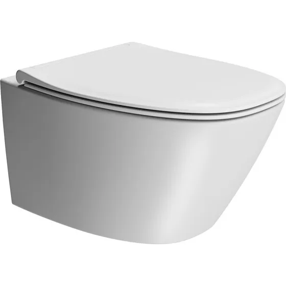 GSI Modo+ væghængt toilet, uden skyllekant, mat hvid
