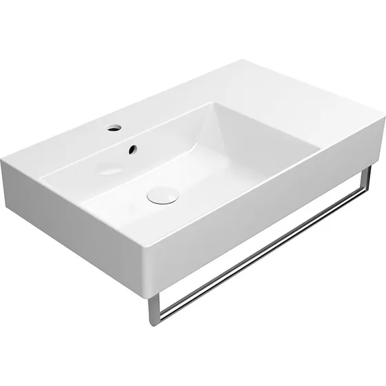 GSI Kube X håndvask 800x470mm med hanehul & overløb - Hvid