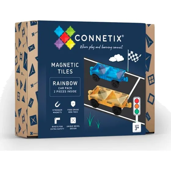 Connetix Rainbow Magnetbiler - 2 stk