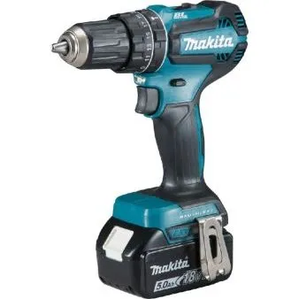 Makita DHP485RTJ 18V 5,0 Ah slagboremaskine – sort/blå