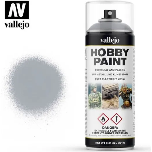 Vallejo Hobby Paint Primer Spray - Silver - 400ml