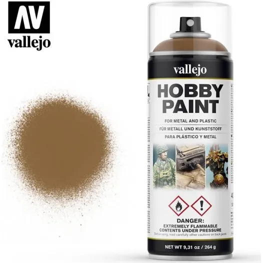Vallejo Hobby Paint Primer Spray - Leather Brown - 400ml