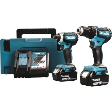 Makita DLX2289TJ værktøjssæt (DDF485 + DTD153) 18V, 2x5,0Ah