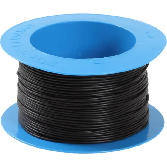 Nexans PVT90 ledning 1x0,75 mm² sort - H05V2-K
