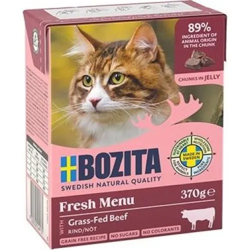 BOZITA Fresh Menu Vådfoder til kat med oksekød i gelé 370 g