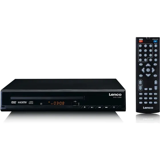 Lenco DVD-120 DVD/CD-afspiller med HDMI og fjernbetjening – Sort