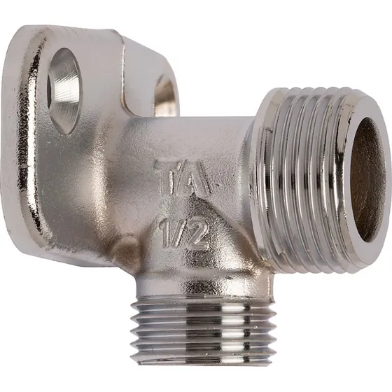 TA Dækvinkel 3/4'' x 1/2'' - Forkromet messing med vægflange