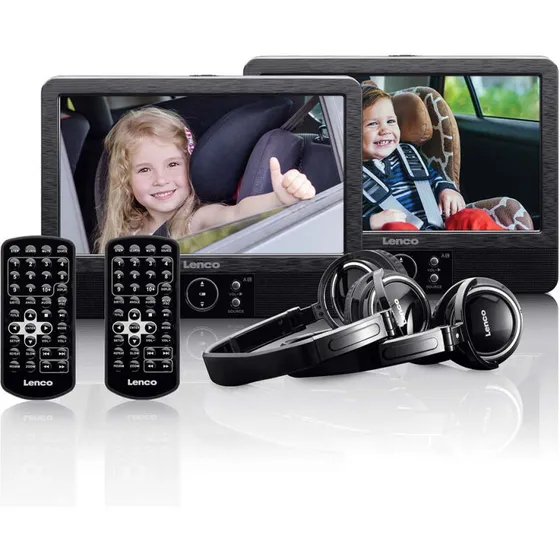Lenco DVP-939 – 2x 9" bærbar DVD-afspiller, sort