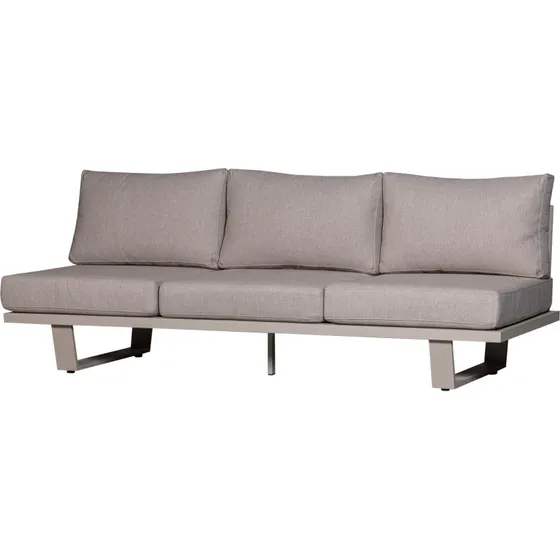 WOOOD Bear 3-personers loungesofa i sand - Aluminium